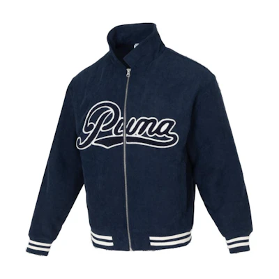 Puma Team Logo Outdoor Casual Sports Zip-Up Jacket Blue - 630949-14