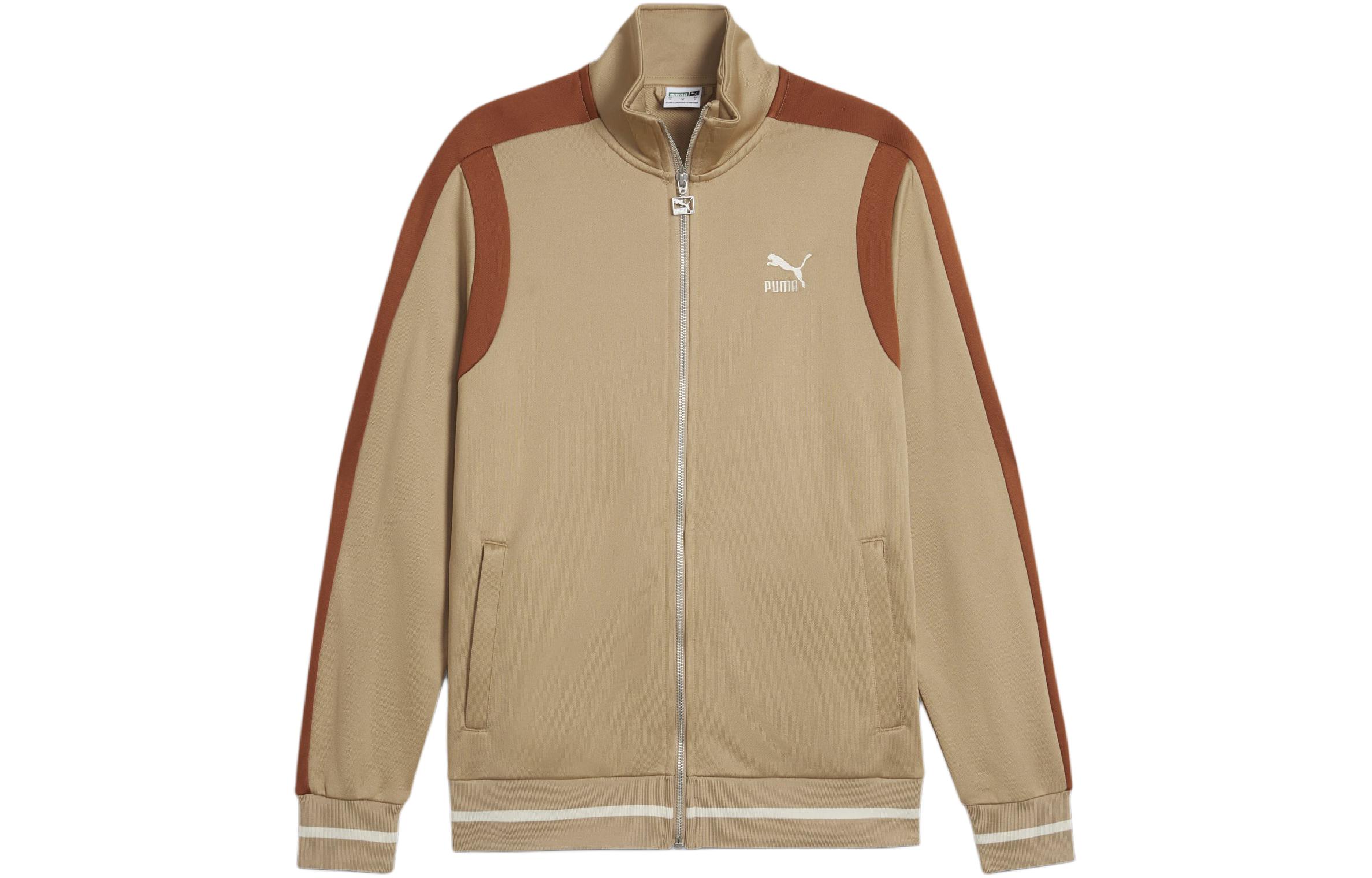 Puma TEAM T7 Colorblock Track Jacket Brown Long Sleeve Casual Outerwear 624392-83