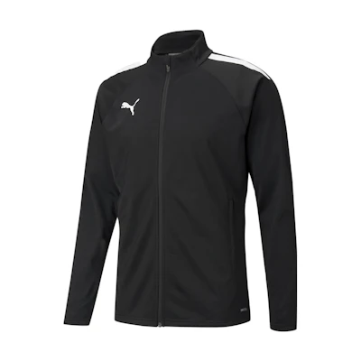 Puma teamLIGA Training Football Jacket Black Retro Style with Side Stripes 657234-03