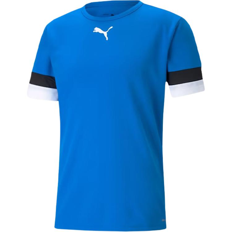Puma TEAMRISE Blue/Black Logo Print Quick-Dry Soccer Jersey Short Sleeve 704932-02