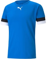 Puma TEAMRISE Blue/Black Logo Print Quick-Dry Soccer Jersey Short Sleeve 704932-02 Puma TEAMRISE Blue/Black Logo Print Quick-Dry Soccer Jersey Short Sleeve 704932-02