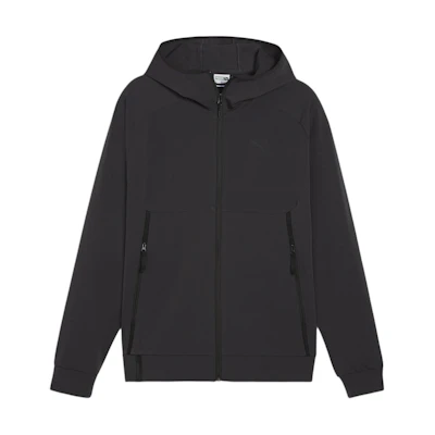 Puma TECH Black Track Jacket - Solid Color Hooded Training Jacket 625486-01