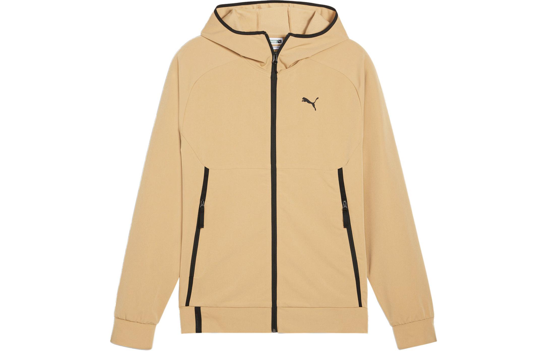 Puma Tech Track Jacket Light Brown Hooded Long Sleeve Casual Outerwear 626178-83