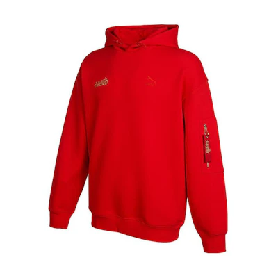 Puma Text Embroidered Hoodie Unisex Red 621827-05