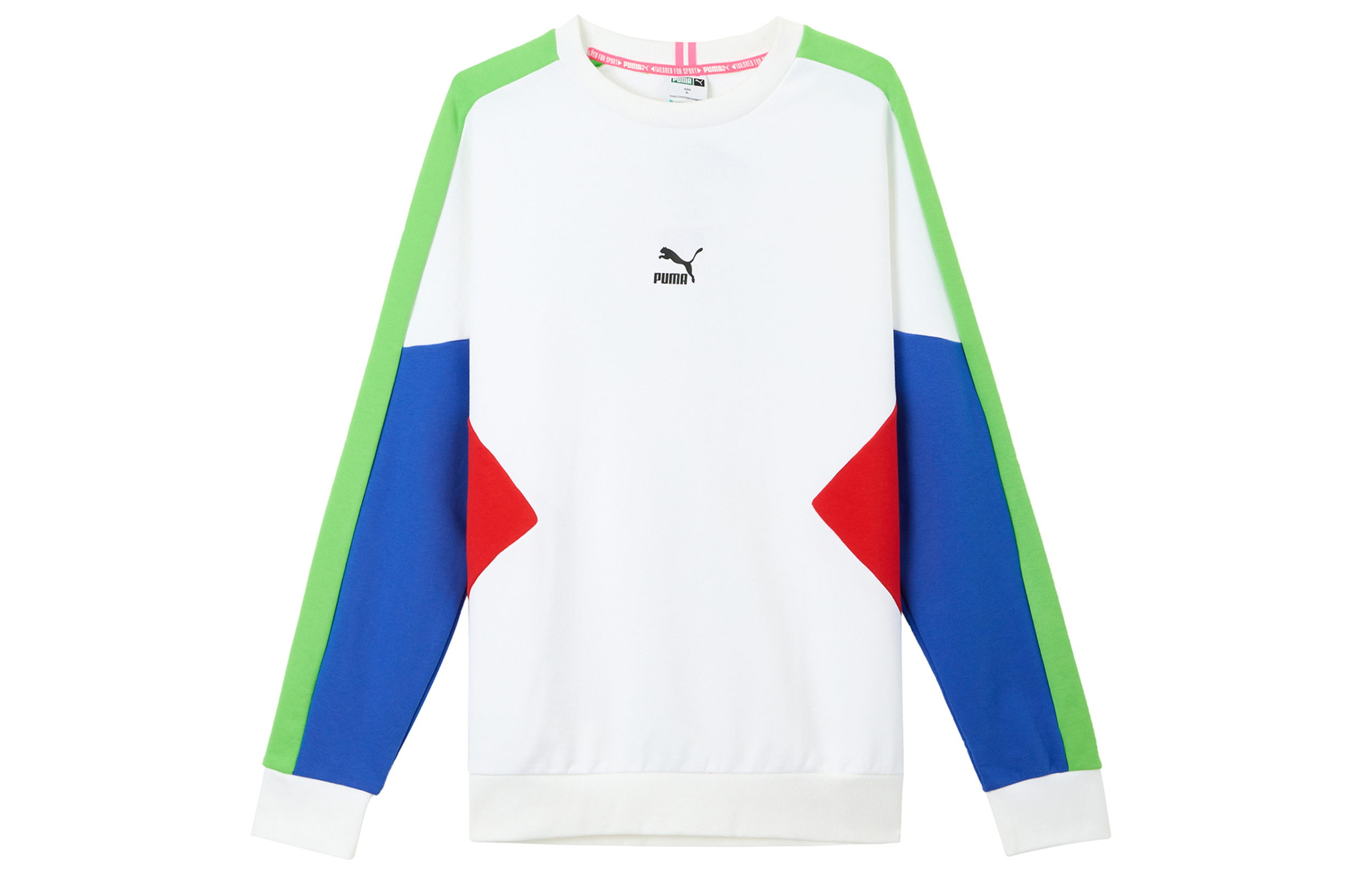 Puma TFS Crew Colorblock Pullover Sweatshirt White - 597328-52