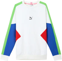 Puma TFS Crew Colorblock Pullover Sweatshirt White - 597328-52 Puma TFS Crew Colorblock Pullover Sweatshirt White - 597328-52