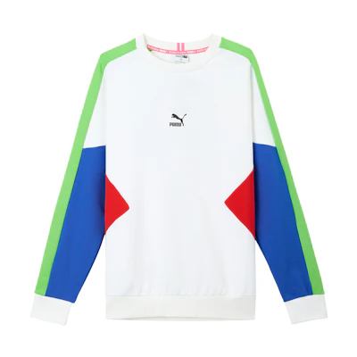 Puma TFS Crew Colorblock Pullover Sweatshirt White - 597328-52