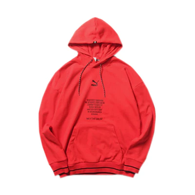 Puma TFS Hoodie Red Pullover with Logo Print 597340-11