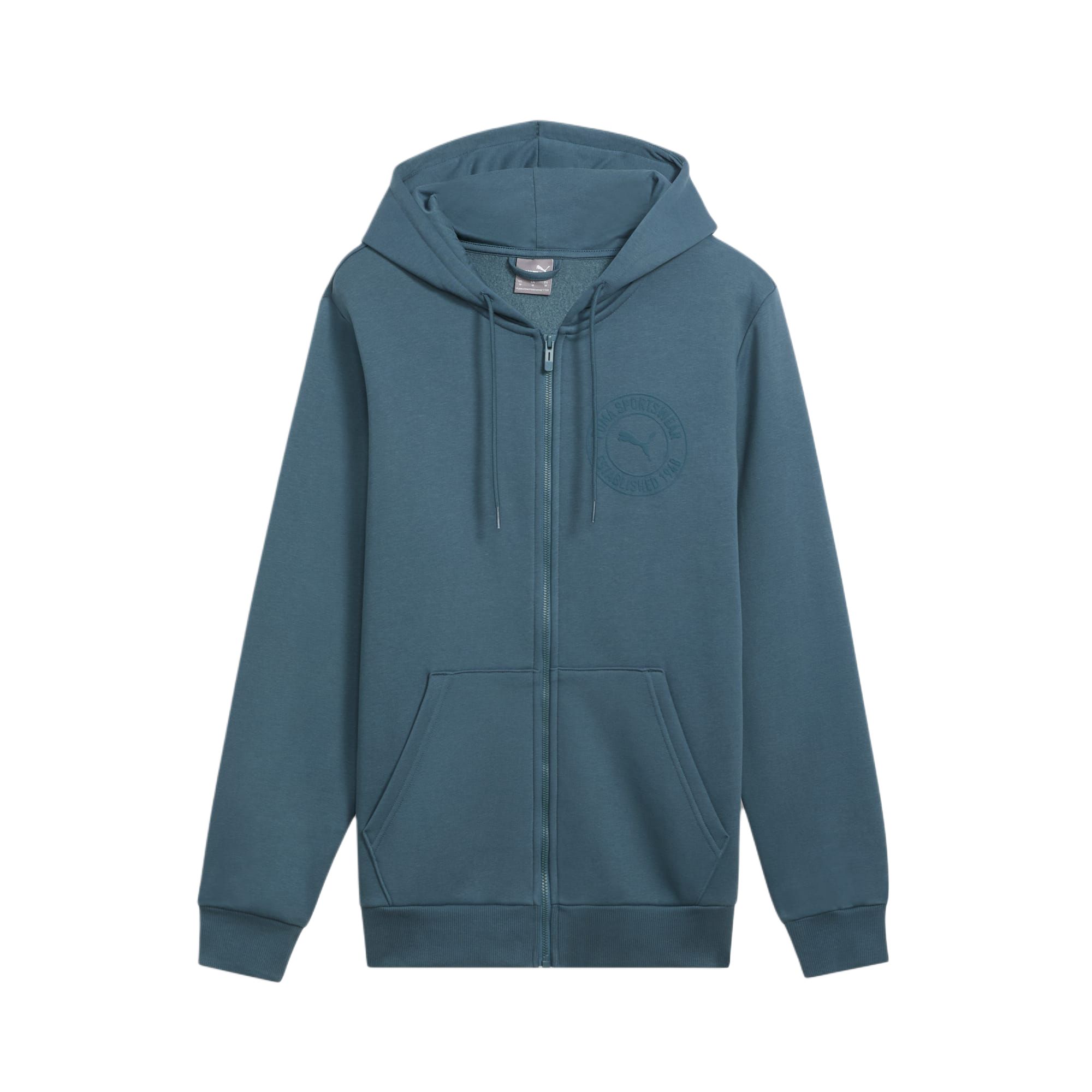 Puma Tonal Sportswear Zip Hoodie - Deep Space Gray with Logo Print 684732-25