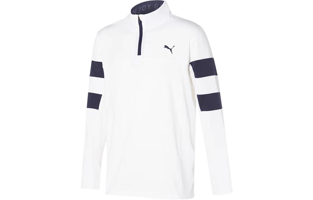Puma Torreyana 1/4 Zip High-Neck Pullover Sweatshirt White 599565-03