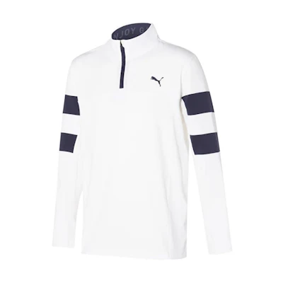 Puma Torreyana 1/4 Zip High-Neck Pullover Sweatshirt White 599565-03