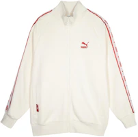 Puma Track Jacket Beige Unisex Logo Tape Design Casual Zipper Stand Collar 629168-66 Puma Track Jacket Beige Unisex Logo Tape Design Casual Zipper Stand Collar 629168-66