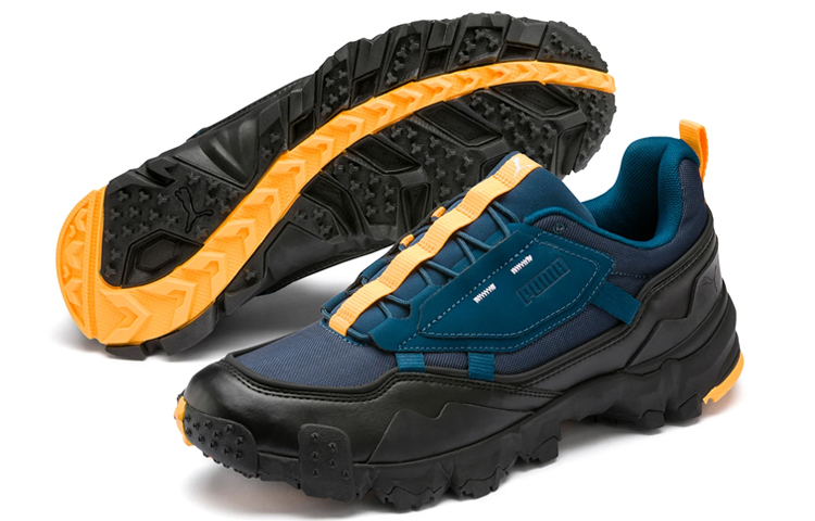 Shop Puma Trailfox Overland MTS Trainers Blue/Orange 370772-02