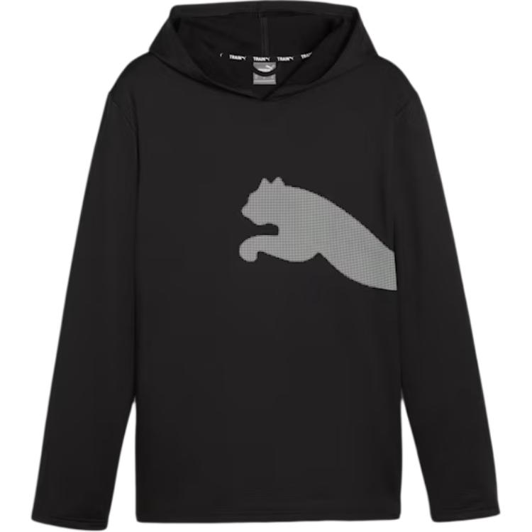 Puma Train All Day Big Cat Logo Black Hoodie - Outdoor Casual Sportswear 525062-01