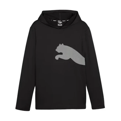 Puma Train All Day Big Cat Logo Black Hoodie - Outdoor Casual Sportswear 525062-01