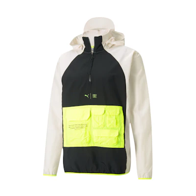 Puma Train First Mile Utility Jacket Off-White Half-Zip Outdoor Coat 520155-75