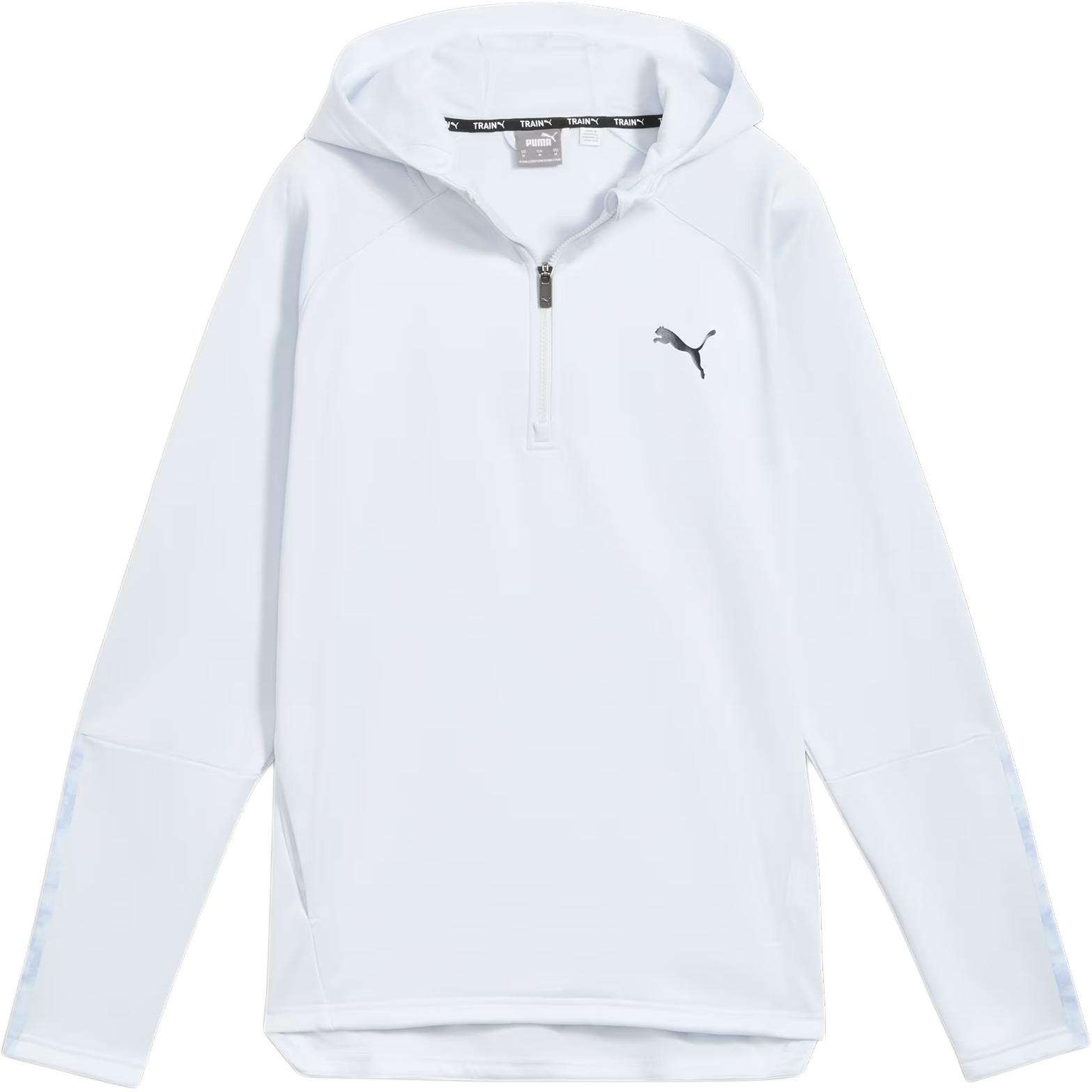 Puma Train Off Season Hoodie Silver Fog Logo Outdoor Training Pullover 522140-95