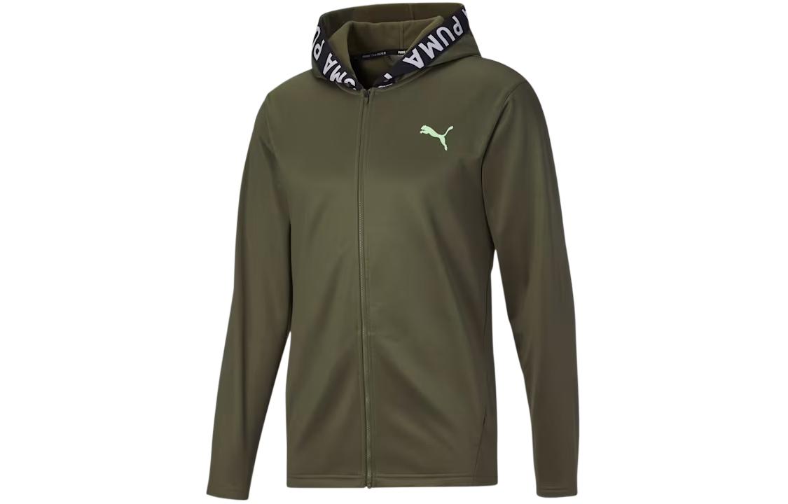 Puma Train PWR Fleece Full-Zip Hoodie Jacket Men’s Moss Green 522550-32