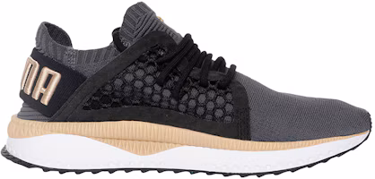 Order Puma Tsugi Netfit Evoknit Low Running Shoes Black/Grey/Gold 365108-10