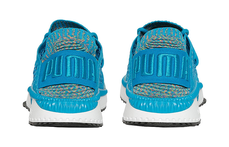 Lookbook Puma Tsugi Netfit Evoknit Baskets Basses Running Bleu/Blanc 365108-02