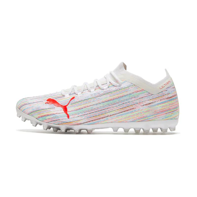 Puma Ultra 1.2 MG Soccer Shoes White/Red