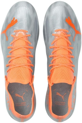 Puma Ultra 1.4 MX SG 低幫透氣軟草地足球鞋 銀橙色 Shop Puma Ultra 1.4 MX SG 低幫透氣軟草地足球鞋 銀橙色