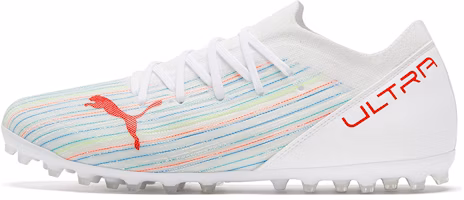 Puma Ultra 3.2 MG Spectra Soccer Shoes White/Red 106350-03 Puma Ultra 3.2 MG Spectra Soccer Shoes White/Red 106350-03