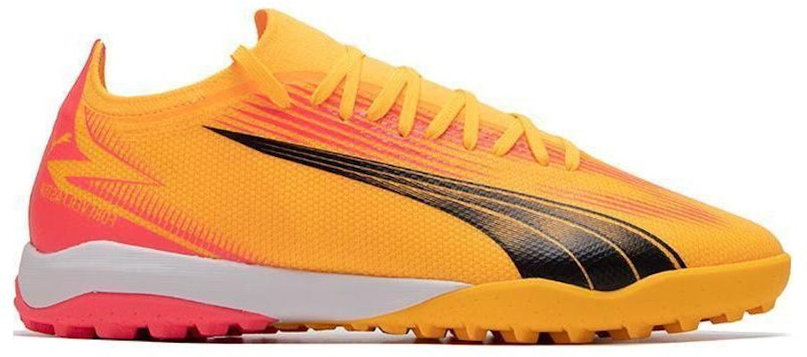 PUMA Ultra Match 圓頭繫帶 TT(膠質碎釘) 耐磨 足球鞋 男款 黃紅 Order PUMA Ultra Match 圓頭繫帶 TT(膠質碎釘) 耐磨 足球鞋 男款 黃紅