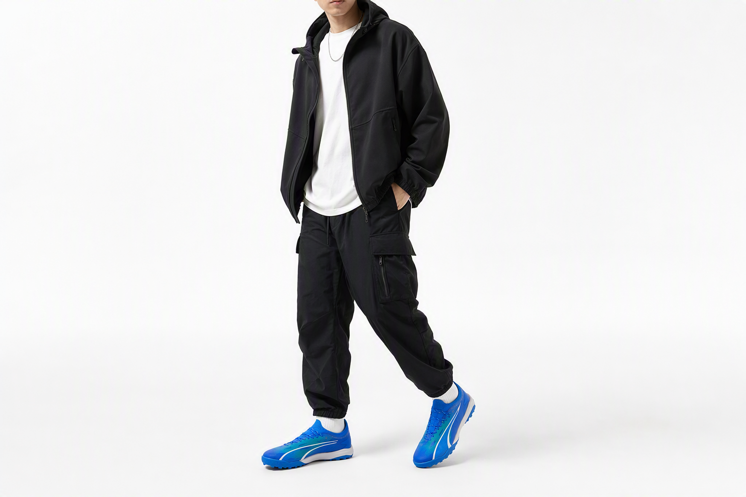 Order PUMA Ultra Ultimate CAGE 短草地 舒適搭配 足球鞋 男款 白藍