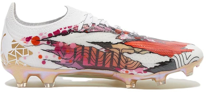 PUMA Ultra Ultimate SE 傳統之速度 x PD25 FG/AG 舒適 減震耐磨 足球鞋 男女皆宜 白紅色 Order PUMA Ultra Ultimate SE 傳統之速度 x PD25 FG/AG 舒適 減震耐磨 足球鞋 男女皆宜 白紅色