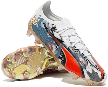 PUMA Ultra Ultimate SE 傳統之速度 x PD25 FG/AG 舒適 減震耐磨 足球鞋 男女皆宜 白紅色 Lookbook PUMA Ultra Ultimate SE 傳統之速度 x PD25 FG/AG 舒適 減震耐磨 足球鞋 男女皆宜 白紅色