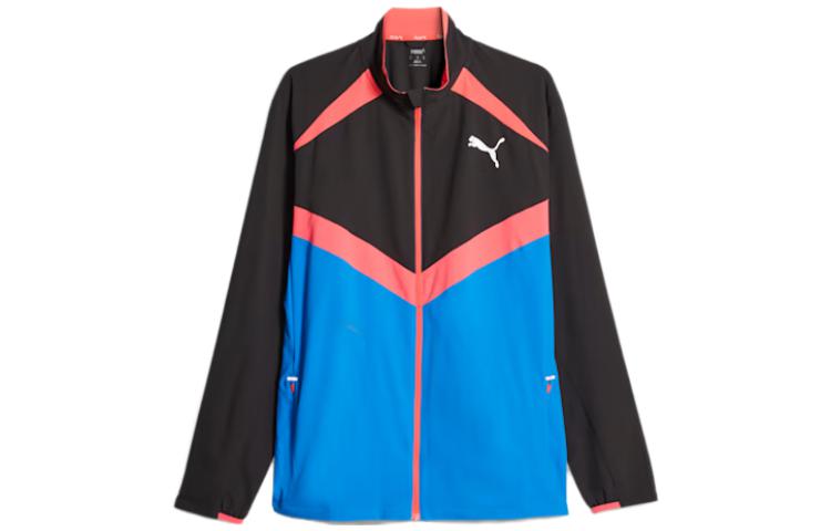 Puma Ultraweave Retro Zip-Up Running Jacket - Blue with Colorblock Details 524045-51