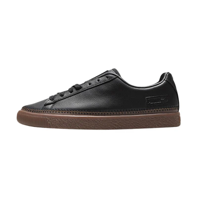 Puma Unisex Basket Stitched Low-Top Sneakers Black/Brown