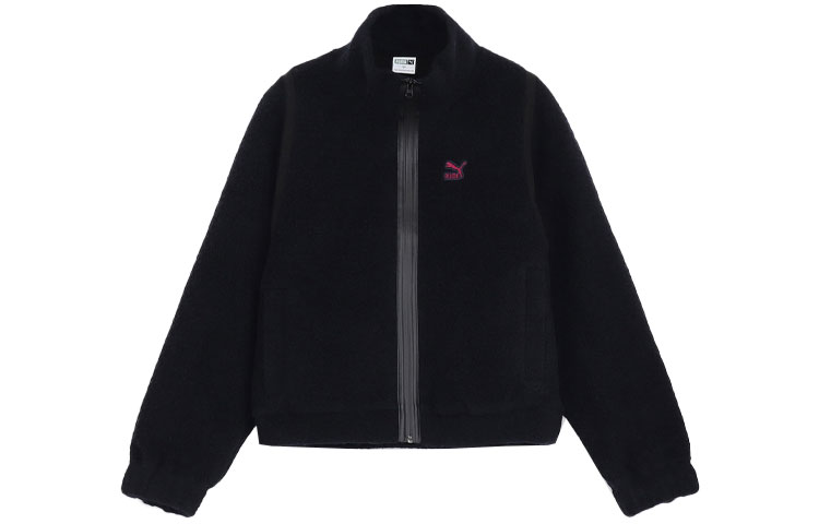 Puma Unisex Black Solid Fleece High-Neck Jacket 622724-16