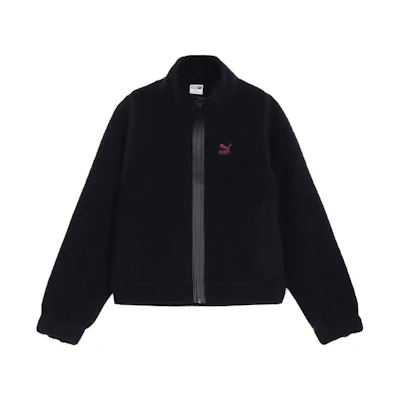Puma Unisex Black Solid Fleece High-Neck Jacket 622724-16