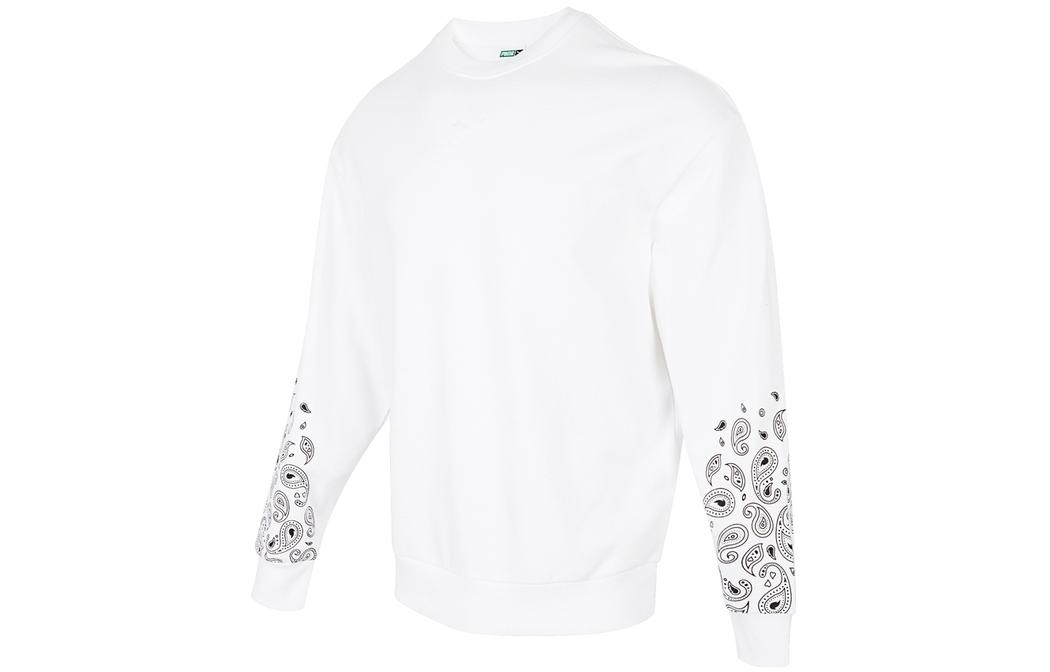 Puma Unisex Casual Crewneck Long Sleeve Pullover Sweatshirt White 539522-02