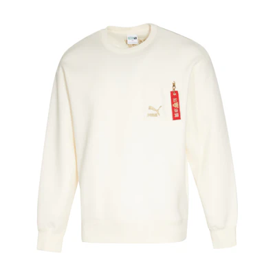 Puma Unisex Embroidered Crewneck Sweatshirt Beige 536578-93