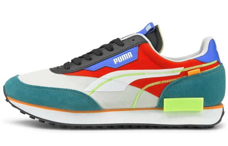 Puma Unisex Future Rider Twofold Sd Running Shoes Green/Red/Black 381052-12