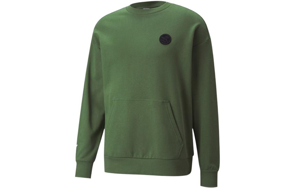 Puma Unisex Green Logo Crewneck Pullover Sweatshirt 532241-67