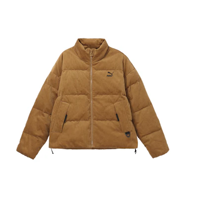 PUMA Unisex Logo Printed Lightweight Windproof Down Jacket Beige 535581-74