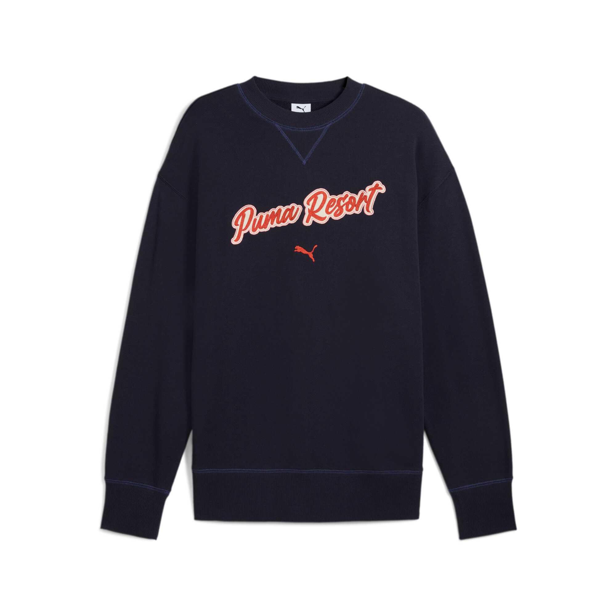 Puma Unisex Long-Sleeve Crewneck Sweatshirt in Navy Blue 632935-16