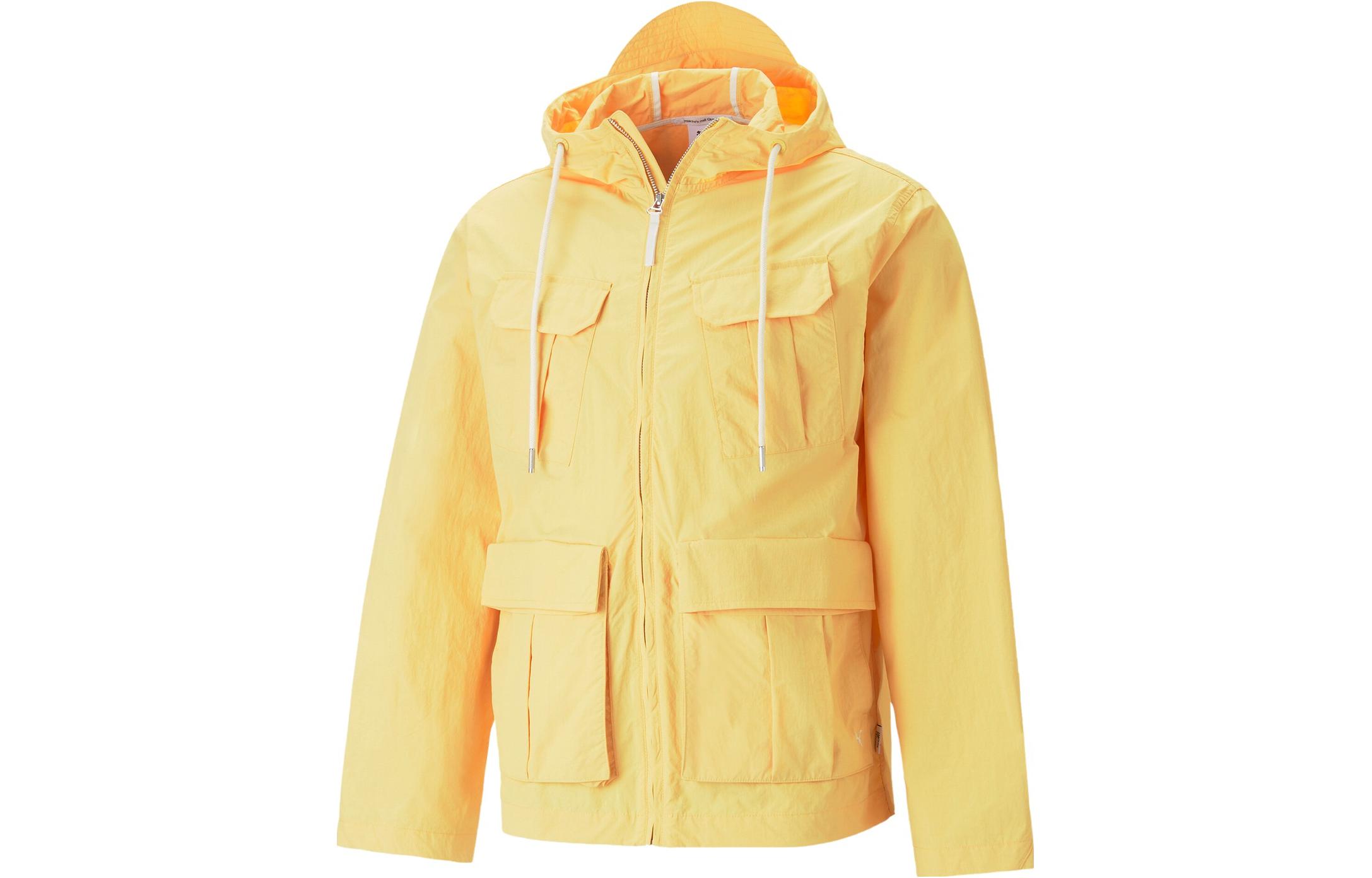 PUMA Unisex Mustard Outdoor Woven Jacket with Zipper and Multiple Pockets. 537962-40