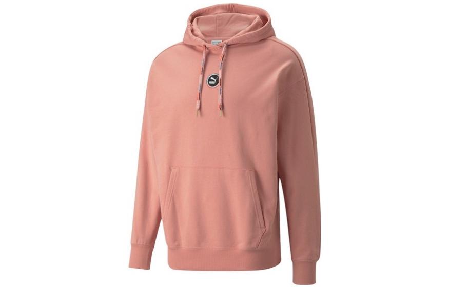 Puma Unisex Pink Hoodie with Logo Print and Drawstring 535374-24
