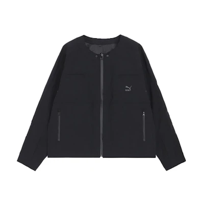 Puma Unisex Reversible Solid Long-Sleeve Collarless Jacket Black 622718-01