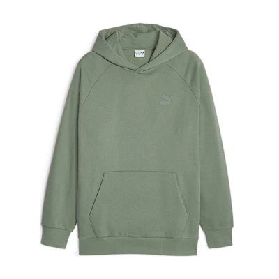 Puma Unisex Solid Color Green Hoodie with Large Pocket and Long Sleeves 625301-44