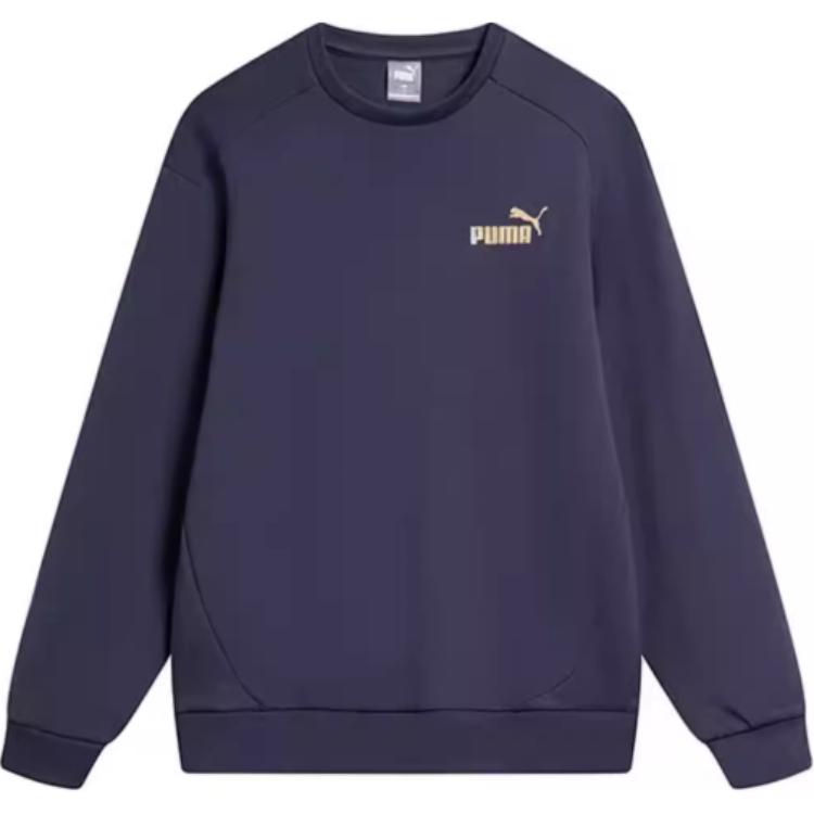 Puma Unisex Solid Logo Crewneck Casual Long-Sleeve Sweatshirt Blue 678368-43