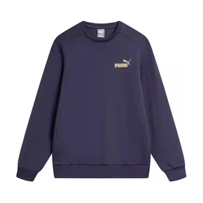 Puma Unisex Solid Logo Crewneck Casual Long-Sleeve Sweatshirt Blue 678368-43