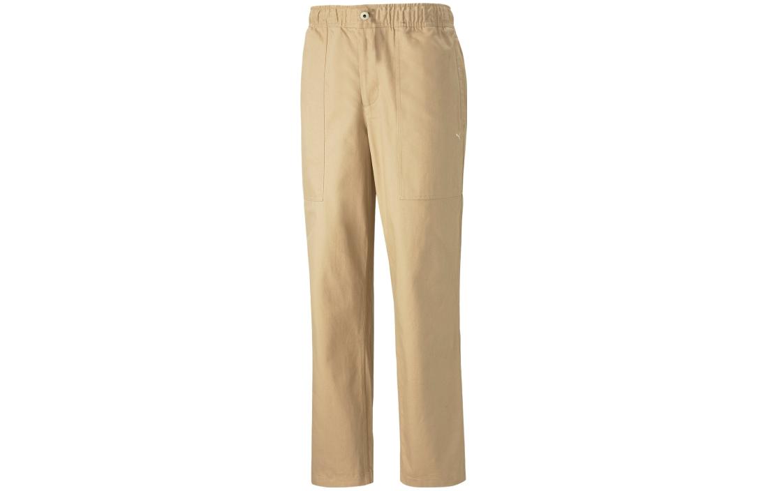 PUMA Unisex Solid Straight-Leg Woven Casual Pants Desert Yellow. 538991-89
