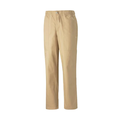 PUMA Unisex Solid Straight-Leg Woven Casual Pants Desert Yellow. 538991-89