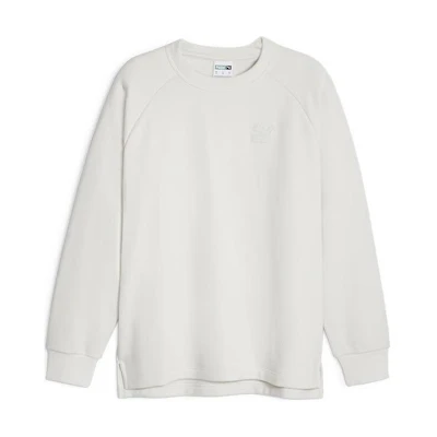 Puma Unisex White Raglan Sleeve Crewneck Sweatshirt Plain Casual Style 625299-17